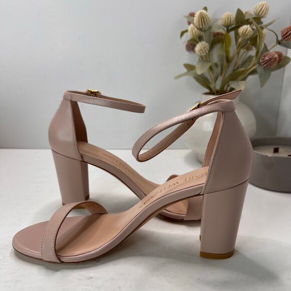 Stuart Weitzman NearlyNude Ankle Strap City Sandal in Dolce Women's 8.5 NWOB - Picture 8 of 11